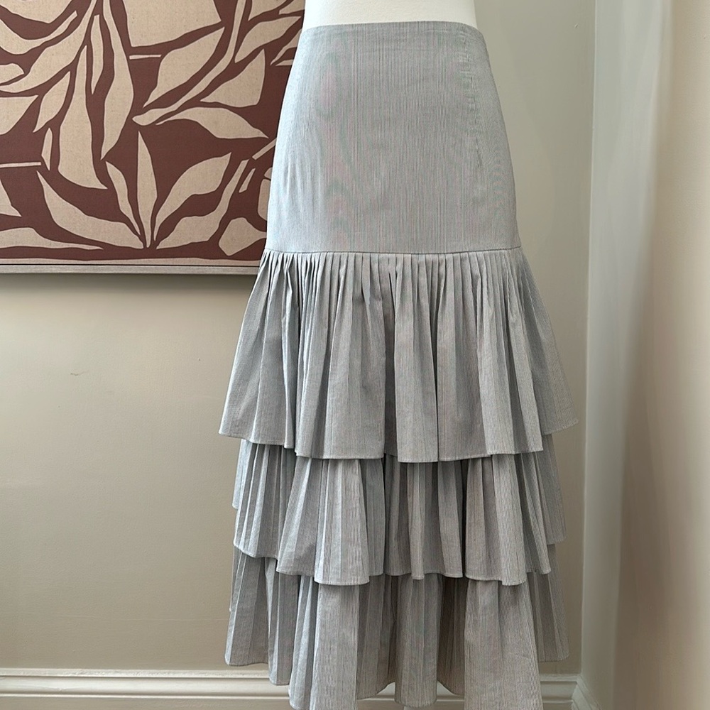 Jonathan Simkhai Stripe Tiered Skirt